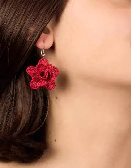 Rose Earrings Nallıhan Needle Lace PGI